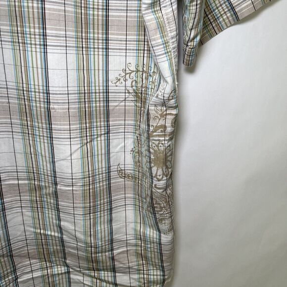 Quiksilver Short Sleeve Button Up Shirt Mens Size M Medium Plaid Multicolor EUC - Picture 10 of 11